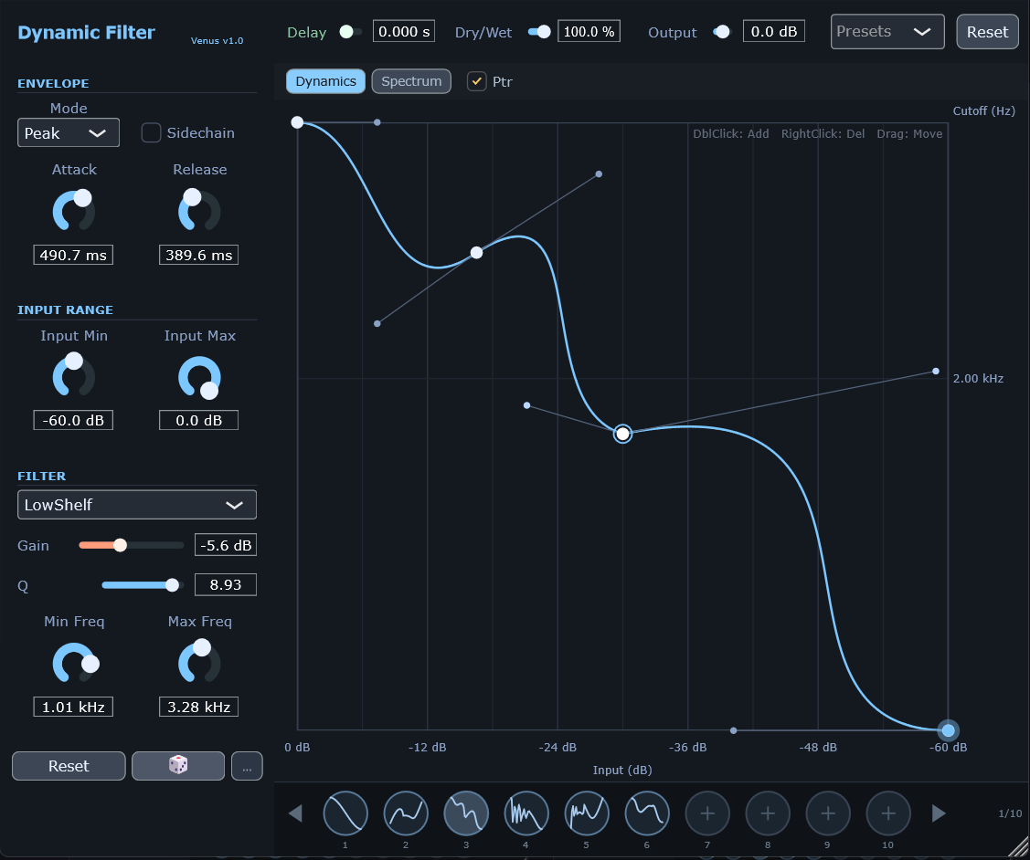 VenusDynamicFilter - 自定义曲线
