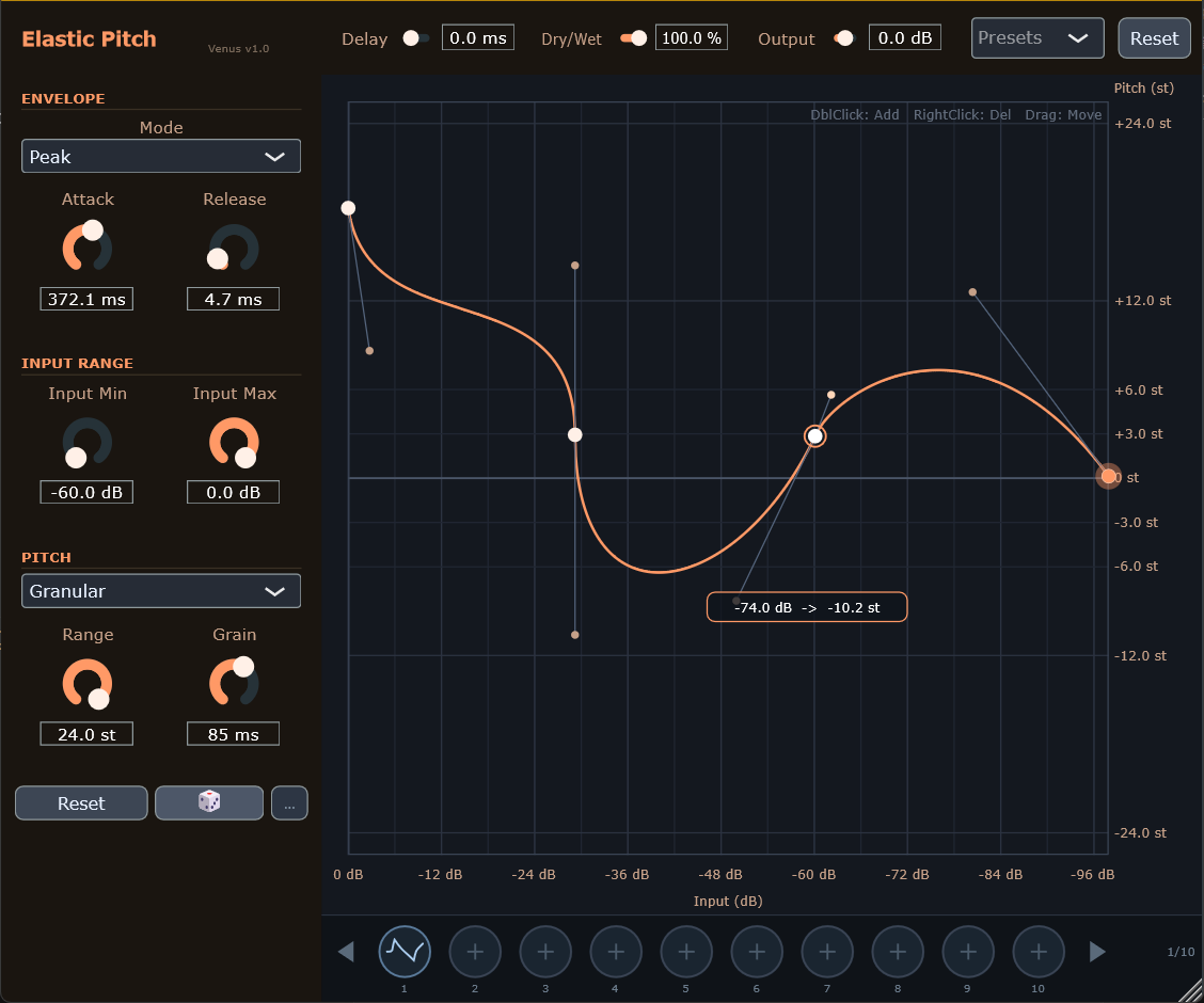 VenusElasticPitch - Custom Curve
